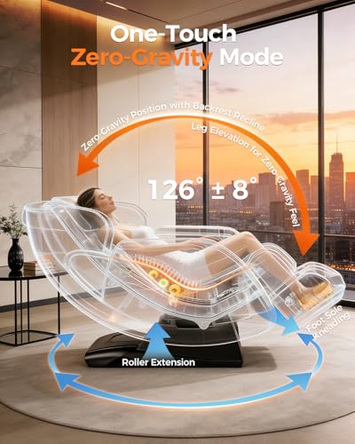 DAHAIY 𝟐𝟎𝟐𝟔 𝐍𝐞𝐰 𝐔𝐩𝐠𝐫𝐚𝐝𝐞 3D Massage Chair Full Body, AI voice control, PU Leather Zero Gravity Heated Back Foot Hand Massage Recliner Chairs, Living room furniture,Office,Portable - Black DAHAIY