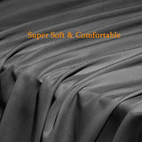 SONORO KATE Bed Sheet Set Super Soft Microfiber 1800 Thread Count Luxury Egyptian Sheets Fit 18-24 Inch Deep Pocket Mattress Wrinkle-6 Piece (Dark Grey, Queen) SONORO KATE