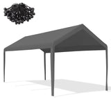 Mergrim 10' x 20' Carport Canopy Replacement Cover with Ball Bungees, 180g Heavy Duty Tarp for Most 10'x20' Carport Frame, Top Cover Only, Frame is Mergrim
