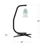 Best Choice Products Metal Hanging Hammock C-Stand for Chair/Weather-Resistant Finish, Offset Base - Stand Only - Black Best Choice Products