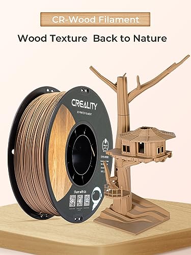 Creality Wood Filament PLA, 3D Printer Filament 1.75 mm, Smooth Silk Texture, Toughness, 1kg(2.2lbs)/Spool Printing Filament, for All FDM Printers (Wood) - WoodArtSupply