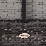 Outsunny 2 Person Wicker Hanging Swing Bench, Front Porch Swing Outdoor Chair with Cushions 550 lbs. Weight Capacity for Backyard, Garden, Grey Outsunny