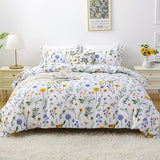 Mooreeke Duvet Cover Queen Size, 3 Piece Dandelion Floral Duvet Cover Set with Zipper Closure, Soft & Breathable Microfiber Botanical Patterned Bedding Set with 4 Corner Ties and 2 Pillow Shams Mooreeke