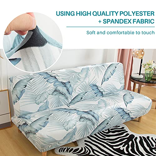 Beacon Pet Stretch Sofa Slipcover Armless Futon Cover Printed Fitted Furniture Protector Elastic Polyester Spandex Washable Armless Sofa Cover Folding Couch Shield Sofa Cover Beacon Pet