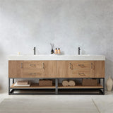 Vinnova Alistair Bathroom Vanity, 84 Inches, North American Oak VINNOVA