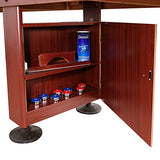 Challenger Shuffleboard Table with Dark Cherry Finish, Hardwood Playfield, Storage Cabinets, Climate Adjusters, Leg Levelers, 8 Pucks, Brush and Wax Hathaway