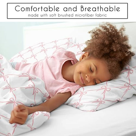 Sweet Jojo Designs 2-Piece Twin Comforter Set (Pink Bows) for Girls, Kids, Teen, College Bed Room incl. Single Size Bedding & Sham (Blush, Bow for The Ballerina, Ballet Dancer, Princess Collection) Sweet Jojo Designs