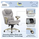 Serta Ergonomic Executive Office Chair Motion Technology Adjustable Mid Back Design with Lumbar Support, Light Gray Fabric Serta