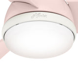 Hunter Valda Indoor Ceiling Fan with LED Light and Remote Control, 36", Blush Pink Hunter