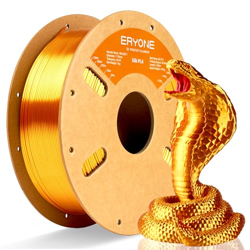 ERYONE Silk PLA Filament for 3D Printer, 1.75mm +/- 0.03mm, 1kg (2.1LBS)/Spool, Liquid Gold