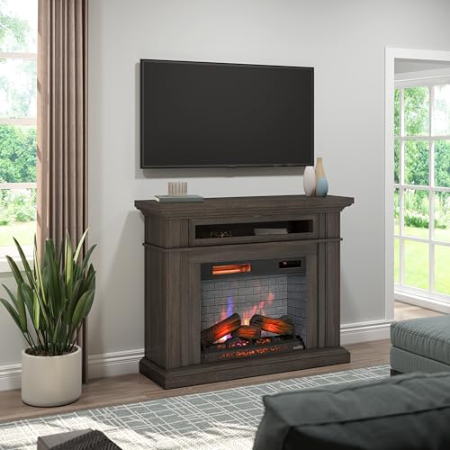 duraflame® Electric Fireplace Wall Mantel with Infrared Heater and Remote Control, Waverly Oak Duraflame