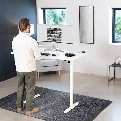 VIVO Electric 60 x 30 inch Stand Up Desk, Height Adjustable, White Top White Frame, Home and Office Furniture Sets, DESK-KIT-0W6W VIVO