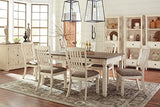 Signature Design by Ashley Bolanburg Farmhouse Rectangular Dining Table, 3 Drawers On Each Side, Seats 6, Wood, 71.88" W x 39.88" D x 31.13" H, Whitewash Signature Design by Ashley