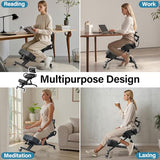 Kneeling Chair, Ergonomic Kneeling Chair with Back Support, kneelings Office Chairs with Adjustable Height and Lumbar Support for Banking Meeting Room Office Home Reception,Improve Postures Generic