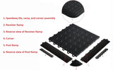 Speedway Diamond Interlocking Garage Floor Tiles 12 x 12-Inch, Black, 50 Piece Set Speedway