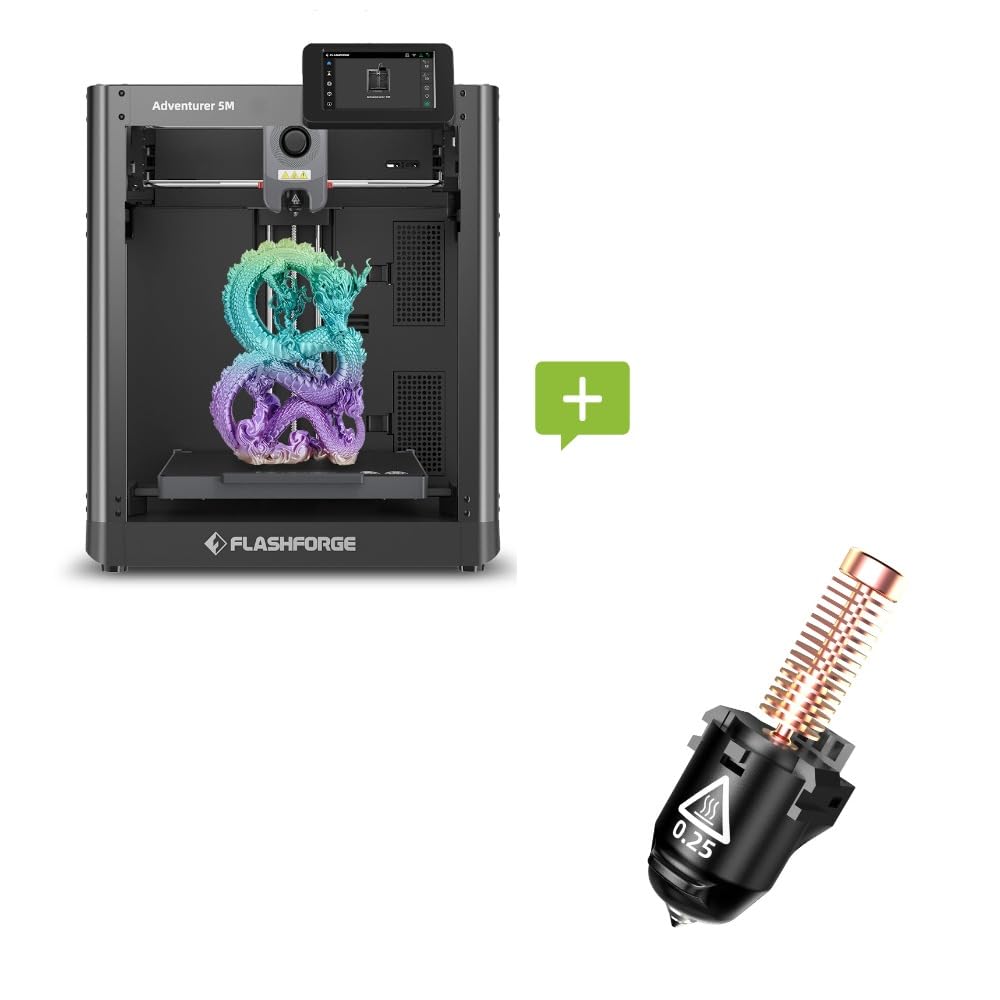 FLASHFORGE Adventurer 5M 3D Printer and FLASHFORGE Adventurer 5M 3D Printer Nozzle Assembly(0.25mm) FLASHFORGE