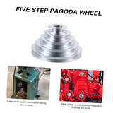 Mobestech Multi-Groove Wheel Heavy Duty Pulley A Type 5 Groove Pulley Drill Press Pulley 5-Step Pulley for V- Shaped Timing Belt Aluminum Alloy Mobestech