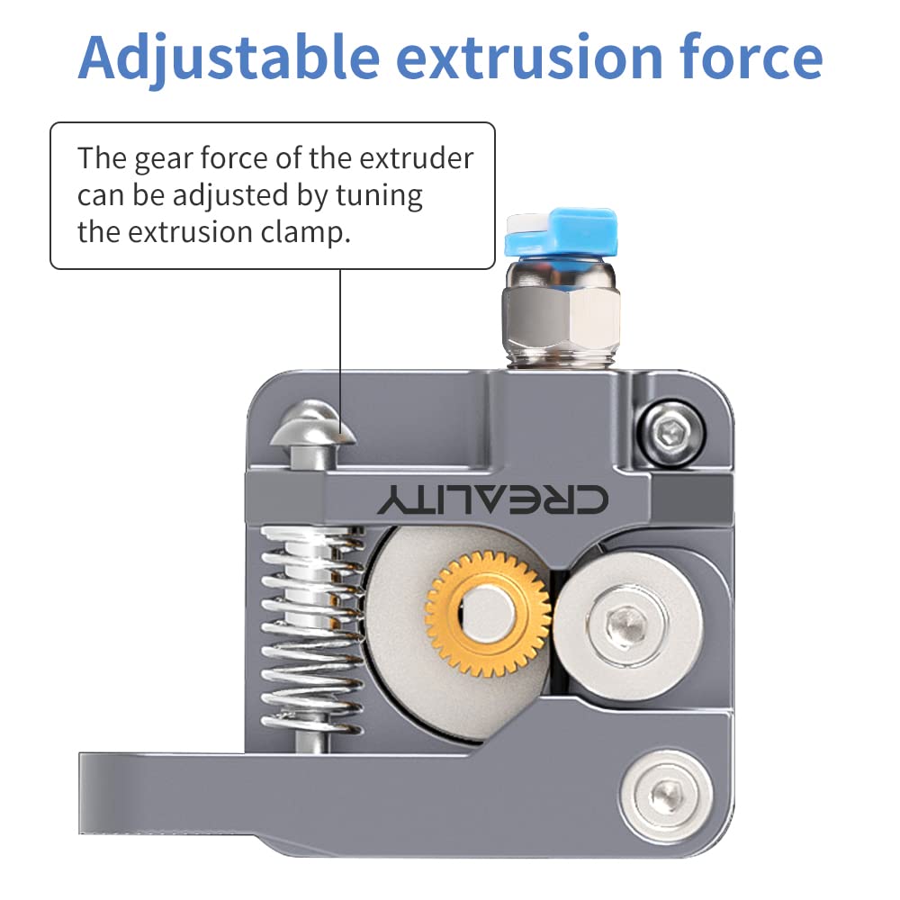 Creality Official Ender 3 Extruder Upgrade Metal Drive Feeder 3D Printer Parts for Ender-3 Pro/3S/3 V2/3 Max CR-10/10S Gray Aluminum 1.75mm Filament Extruder Creality