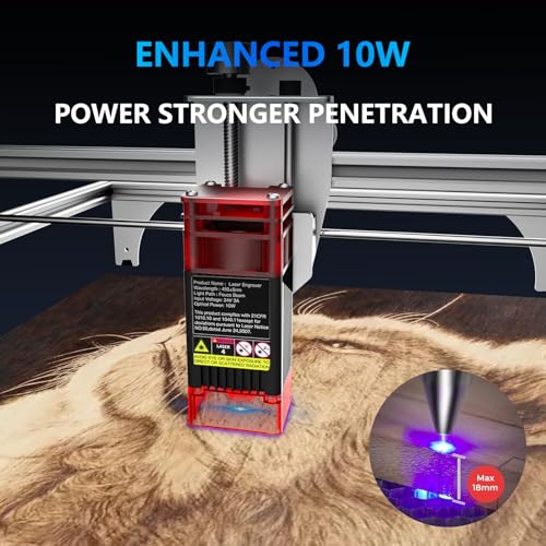 Maxaprin 10W Laser Engraving Machine,70W DIY Laser Cutter and Laser Engraver Machine,0.06mm Laser Spot 10000mm/min, Offline Usage CNC Laser Engravers for Wood Metal Cutting Engraving Machine - WoodArtSupply