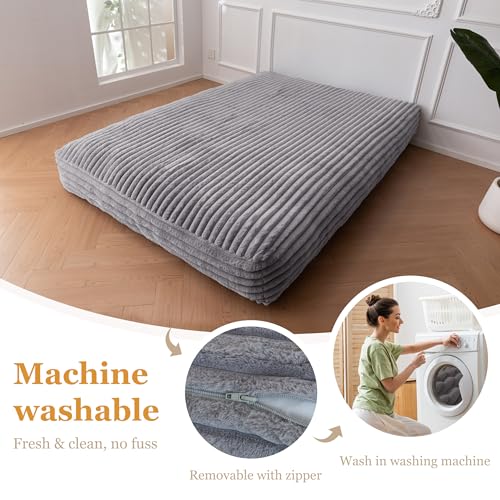 YOSHOOT 8 Inches Futon Mattress, Thick Futons Sofa Bed Couch, Floor Mattress for Adults, Shredded Foam Filling(Frame Not Included), Medium Firm, Full Size YOSHOOT