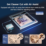 Ortur Laser Master 3 20000mW with Air Assist Laser Engraving Machine, Support APP Control Laser Engraver, Higher Power Laser Cutter for Wood Leather, Black Acrylic & Metal Engraver, Class 4 Ortur
