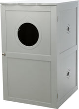 TRIXIE 2 Story Furniture Litter Box Enclosure (Gray), Hidden Litter Box for Cats, Double Layer, Big Front Door for Easy Cleaning, Large Hole for Easy Entry, Use as Side Table or Nightstand TRIXIE