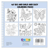 BUTTERFLIES AND FLOWERS Bold and Easy Coloring Book: Relaxing Large-Print Designs for Stress Relief and Joy PAGE PUBLICATIONS