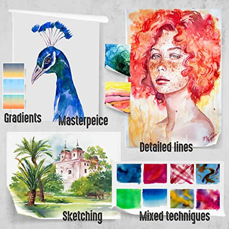 Art Magic Watercolor Pencils, Set of 48 Professional Colored Pencils for Adult and Teens, Premium Art Supplies for Coloring, Blending and Layering Art Magic