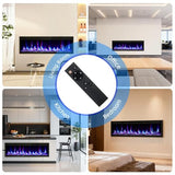 CABIHOME 60 Inch Electric Fireplace Wall Recessed and Wall Mounted with Adjustable Flame Color, Speed, Brightness, Low Noise, Built-in Timer, Log & Crystal, Remote Control & Touch Screen, 750/1500W CABIHOME