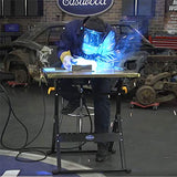 Eastwood Adjustable Steel Welding Table Strong Hold Industrial Workbench Table Welding 14 Gauge Plated Work Surface Eastwood