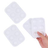 LNAUJS 4 Pack Paint Tray Palette, 6 Well Rectangular Plastic Palette for Oil, Watercolor Paint, White LNAUJS