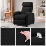 Yaheetech Boucle Recliner Chair Single Sofa Home Theater Seating Adjustable Modern Single Reclining Chair for Living Room Bedroom Home Theater Black