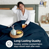 Full Size Flat Bed Sheet - Hotel Quality Luxury Single Wrinkle Free & Fade Resistant Flat Sheet - Extra Soft, Breathable Bedding for Women, Men, Kids & Teens- Navy Blue Flat Sheet Only Mattress-Homes
