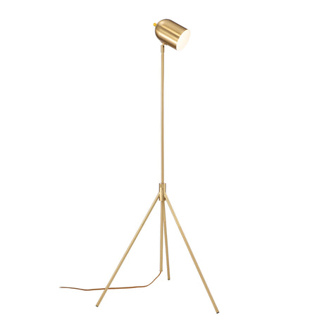 O'Bright Helios - Adjustable Tripod LED Floor Lamp, Dimmable, Swivel Head, Perfect for Reading and Task Lighting, Antique Brass O'Bright
