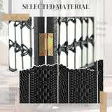 HOMCOM 8 Panel Room Divider, Folding Privacy Screen, 5.6' Room Separator, Wave Fiber Freestanding Partition Wall Divider, Black HOMCOM