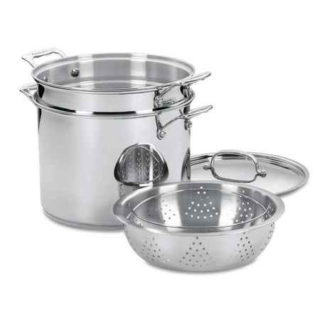 Cuisinart 4-Piece Cookware Set, 12 Quarts, Chef's Classic Stainless Steel Pasta/Steamer, 77-412P1 Cuisinart