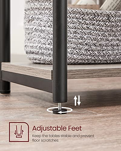 VASAGLE Side Tables Set of 2, Small End Table, Nightstand for Living Room, Bedroom, Office, Bathroom, Greige and Black ULET272B02 VASAGLE