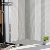 GoDear Design Adjustable Sliding Room Dividers Panel Blinds, Vertical Window Blinds, Door Blinds, Extendable Track from 45.8" to 86" W, Trimmable Panel Curtains Up to 96", Semi Privacy, Snowdrop GoDear Design