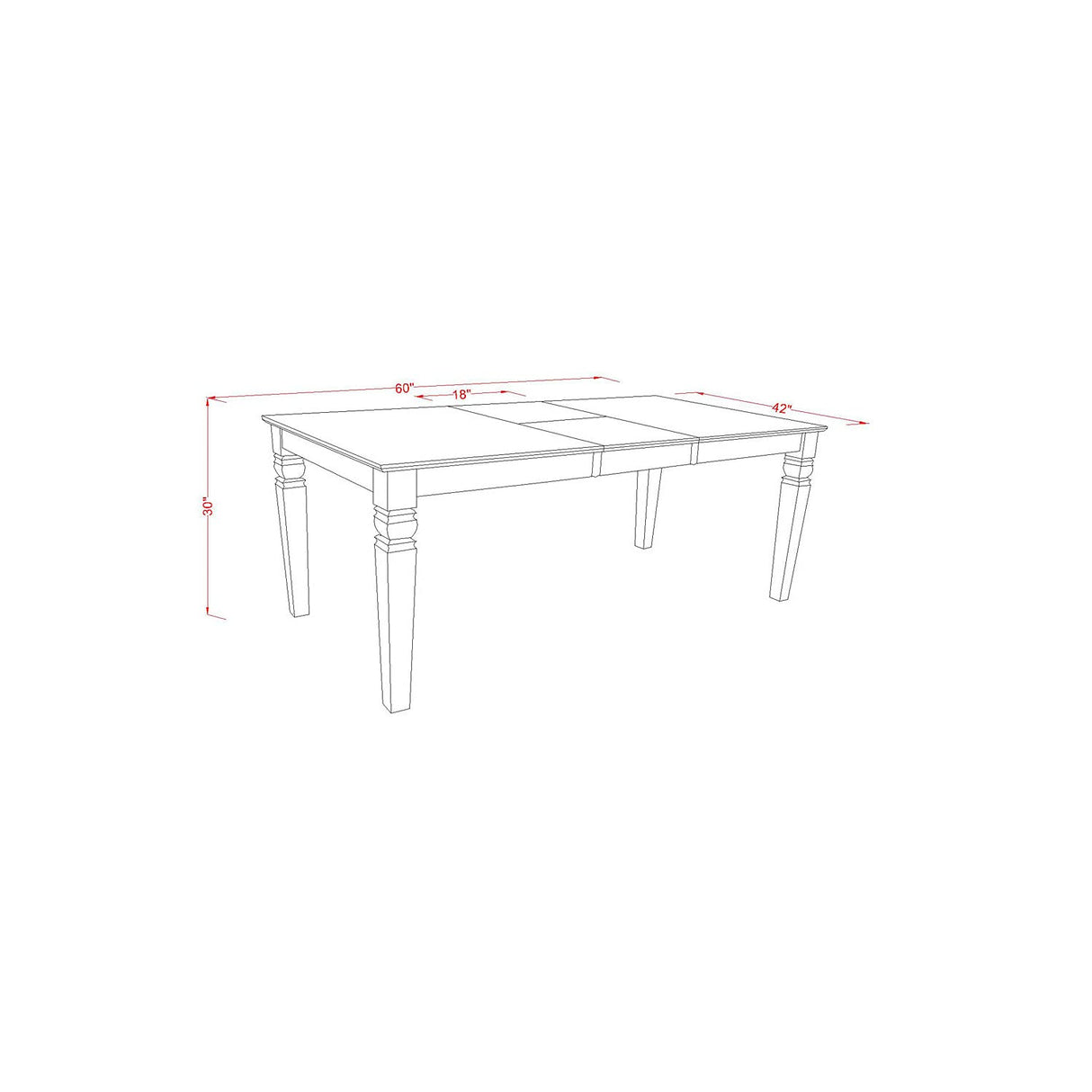 East West Furniture WECL7-BLK-W 7 Piece Kitchen Set Consist of a Rectangle Room Table with Butterfly Leaf and 6 Dining Chairs, 42x60 Inch East West Furniture