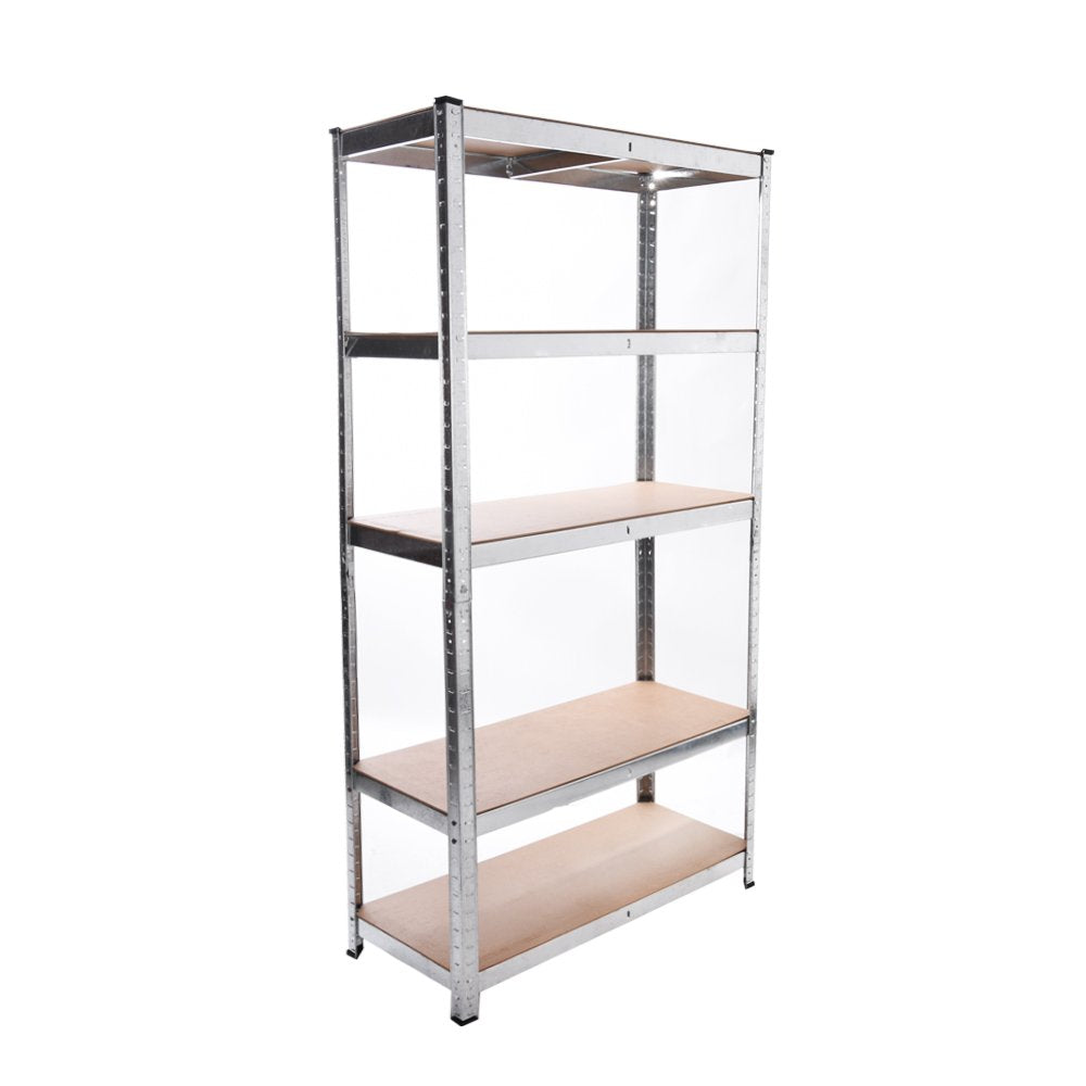 Panana 5 Tier Racking Shelf Garage Shelving Storage Shelves Unit 1.8M/1.5M Workshop/Commercial/Industrial/Kitchen (Silver, 180X90X40CM) - WoodArtSupply