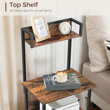 MAHANCRIS Printer Table with Storage, Home Printer Stand with File Cabinet, Fits A4/Letter Size Files, Printer Cabinet with Large Tabletop, Display Shelf, for Home Office, Rustic Brown PTHR3501