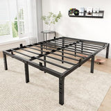 BedsPick 14 Inch Queen Bed Frame, Metal Platform Bed Frame Queen Size with 6 Anti-Slip Mattress Retainers, Heavy Duty Sturdy Mattress Foundation, Easy Assembly, Noise Free, No Box Spring Needed, Black BedsPick