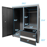 JZD Workshop Cabinet Set System with Wood Tabletop, for Garage Organization, Wall Mounting Not Necessary JZD