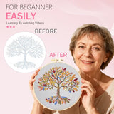 Huacan Embroidery Kit for Beginners Colorful Tree of Life Embroidery Kit, DIY Hand Embroidery Set with Pattern