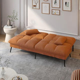 COMHOMA Convertible Sofa Bed,68″Fabric Couch with Adjustable Backrest,Loveseat Recliner Sleeper Living Room Furniture futon Set,Orange COMHOMA
