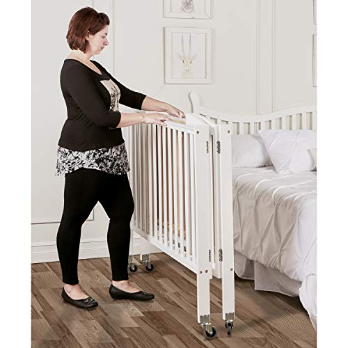 Dream On Me 3-in-1 Folding Portable Crib, White, Large