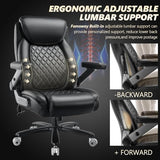 600LBS Large Heavy Duty Office Chair with 5D Flip Arms,Comfy Big and Tall Executive Office Desk Chair with Pocket Spring Cushion,High Back Computer Chair with Lumbar Support,Dual Rubber Wheel Indulgear