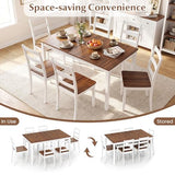 Giantex 7-Piece Dining Table Set for 6, Rectangular 60-inches Kitchen Table and 6 Dining Chairs with Rubber Wood Legs, Protective Foot Pads, Farmhouse Dinette Set for Dining Room, Restaurant (Brown) Giantex