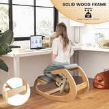 Giantex Ergonomic Kneeling Chair, Posture Chair for Desk with Cushion, Solid Wood Frame, Max Load 330 Lbs, Comfortable Ergo Rocking Kneel Chair for Office Home Study (Gray) Giantex