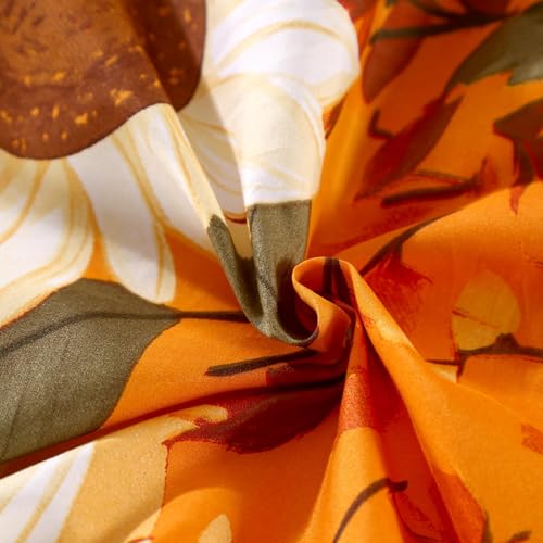 MAG 3Pcs Sunflower Full Comforter Sets,Microfiber Floral Full Size Bedding Sets,Boho Orange Flower Pattern,All Season Included 1 Comforter + 2 Pillowcases for Kids Boys Girls,Breathable and Wrinkle. MAG